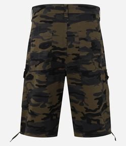 Bermuda Baggy em Sarja com Estampa Camuflada