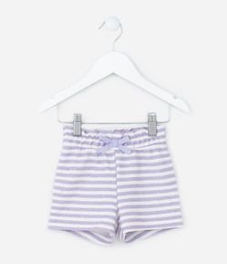 Bermuda Infantil em Moletinho com Listras - Tam 0 a 18 meses