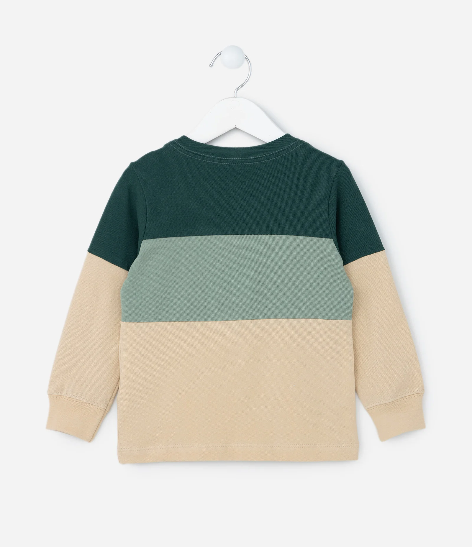 Camiseta Infantil com Recortes e Estampa Dino - Tam 1 a 6 Anos Verde/Bege 2