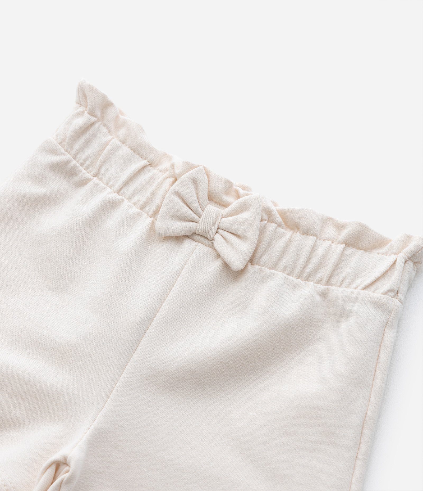 Short Clochard Infantil em Moletom com Laço - Tam 0 a 18 meses Bege 5