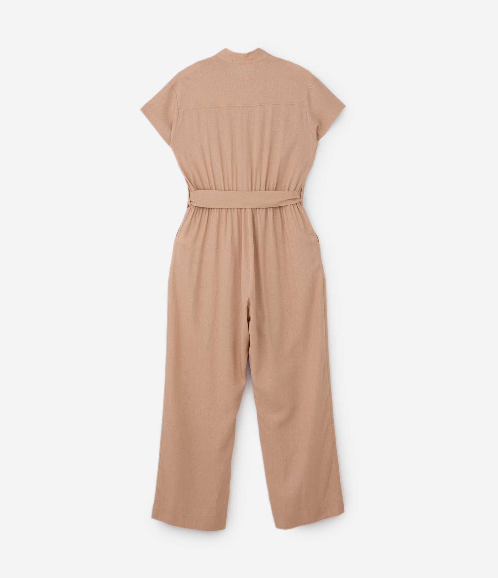 Macacão Utilitário em Viscose e Linho Curve e Plus Size Bege 5