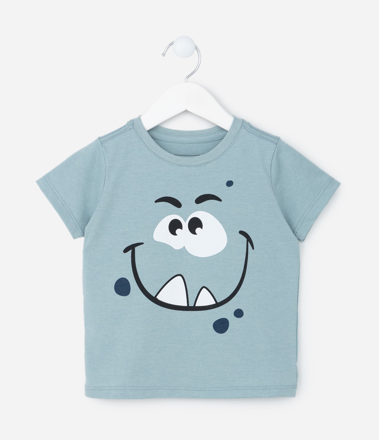 Camiseta Infantil com Estampa Carinha de Monstrinho - Tam 1 a 6 Anos 1