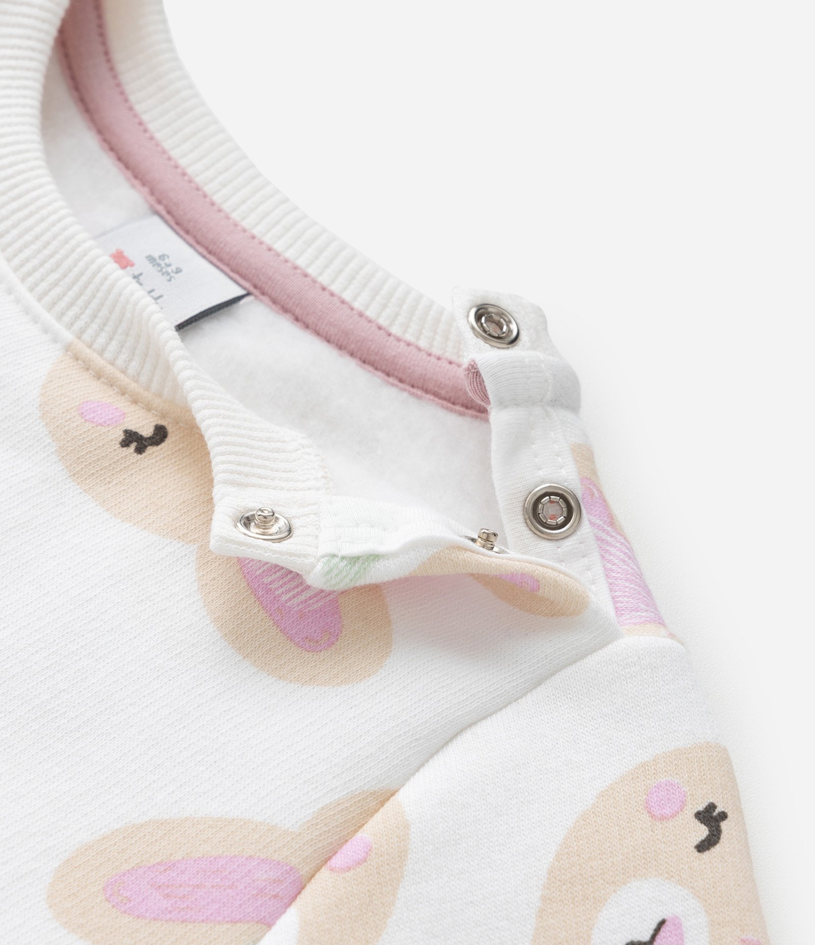 Blusão Infantil Quentinho Estampado de Coelhinhas - Tam 0 a 18 meses Off White 5