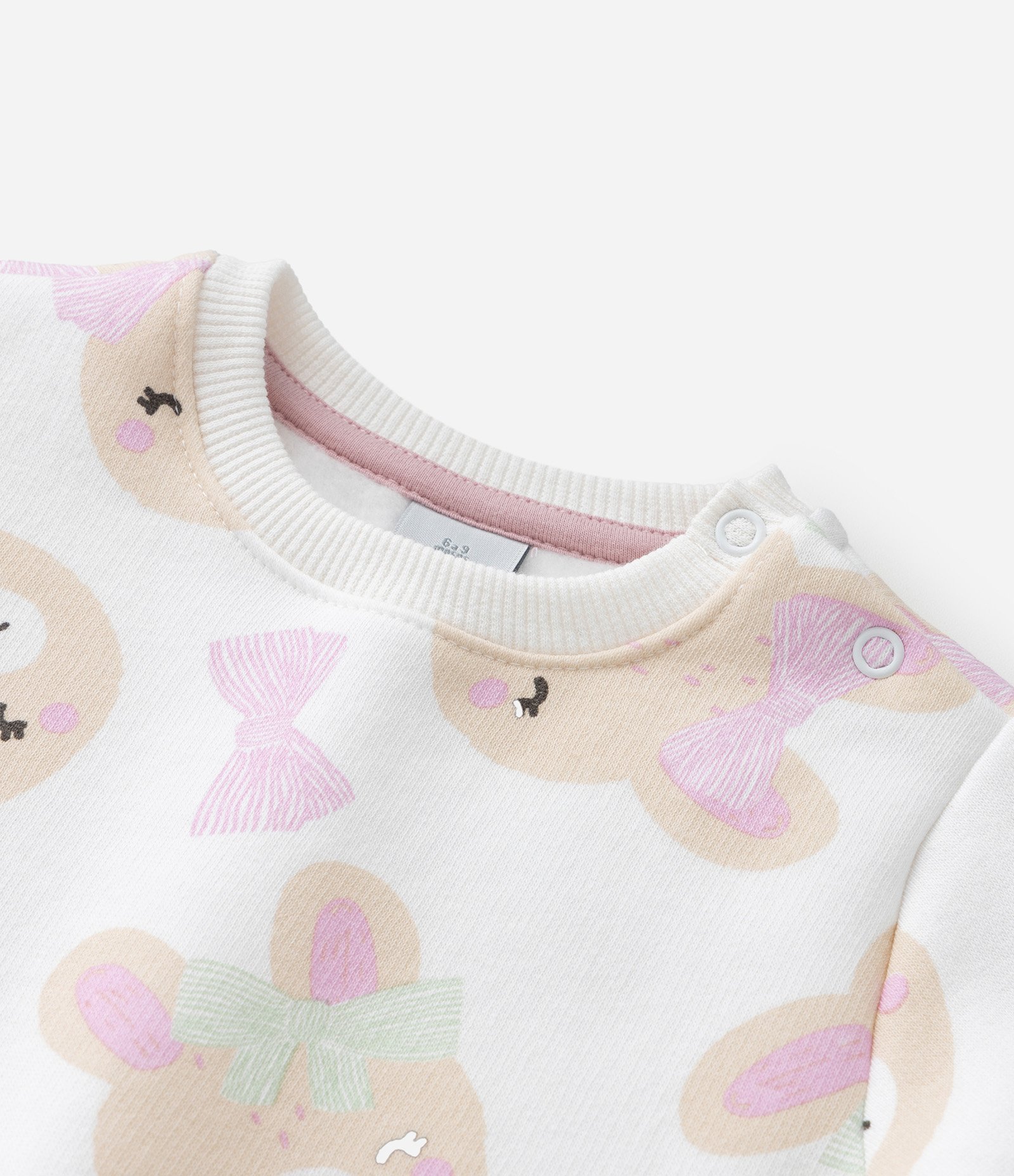 Blusão Infantil Quentinho Estampado de Coelhinhas - Tam 0 a 18 meses Off White 6