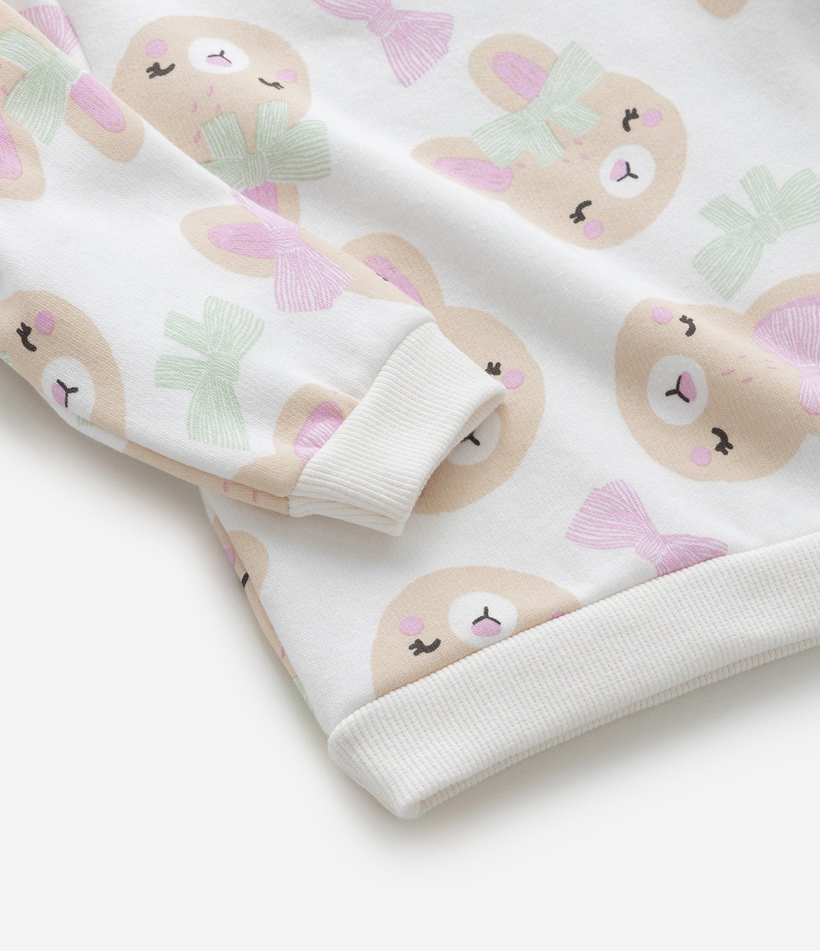 Blusão Infantil Quentinho Estampado de Coelhinhas - Tam 0 a 18 meses Off White 7