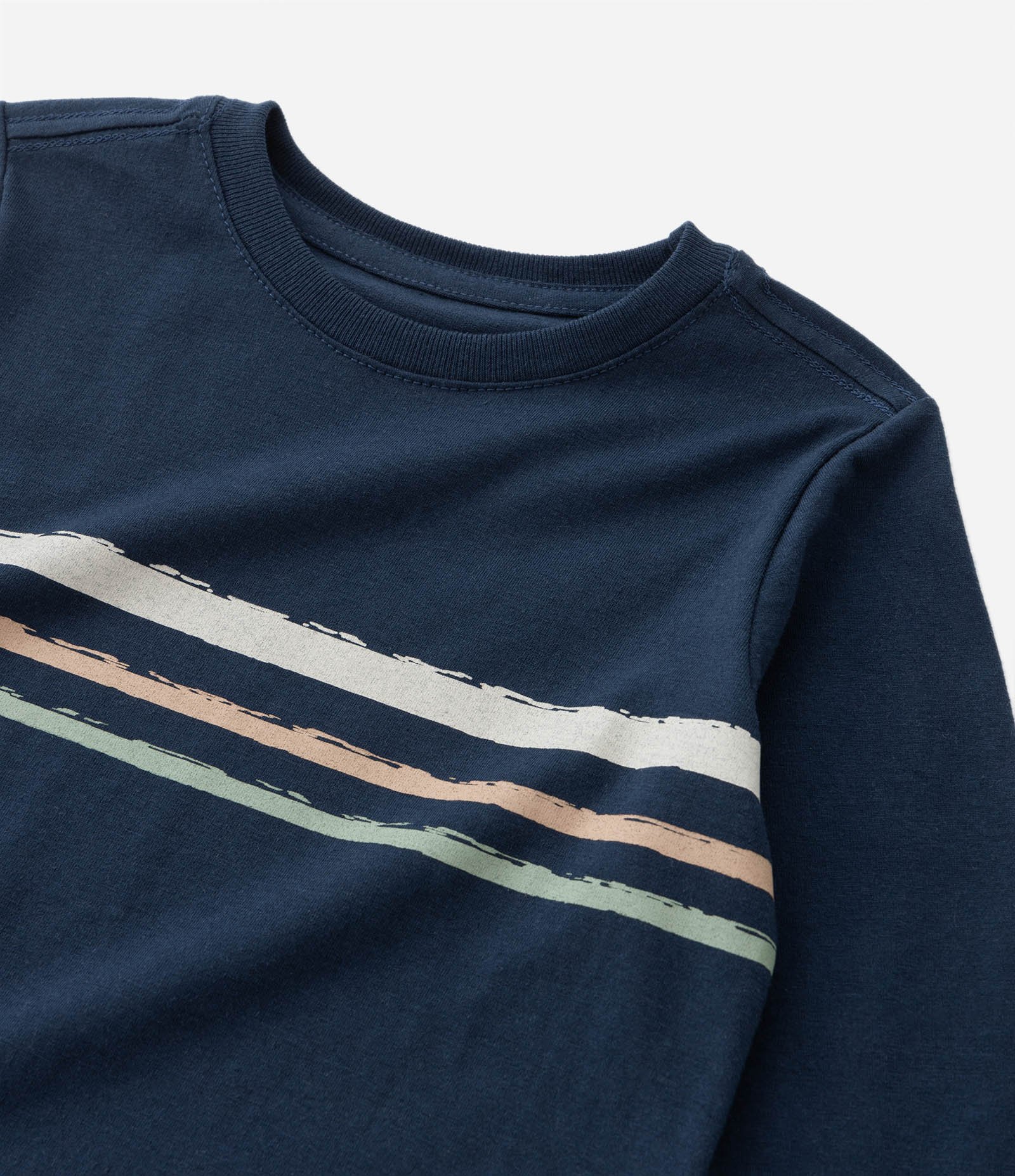 Camiseta Infantil com Estampa de Listras - Tam 1 a 6 Anos Azul 4