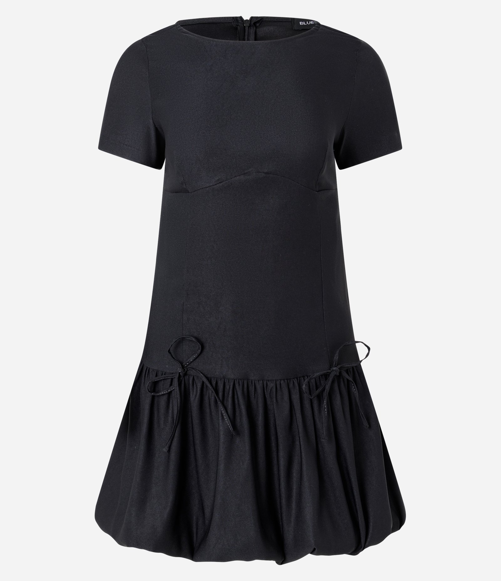 Vestido Balonê em Bengaline com Lacinhos na Cintura Preto 6