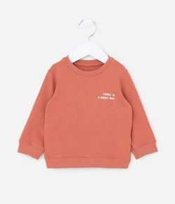 Blusão Infantil com Lettering Today is a Great Day - Tam 0 a 18 meses