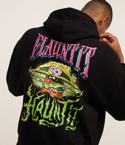 Casaco Boxy em Fleece com Estampa Bob Esponja Psicodélico