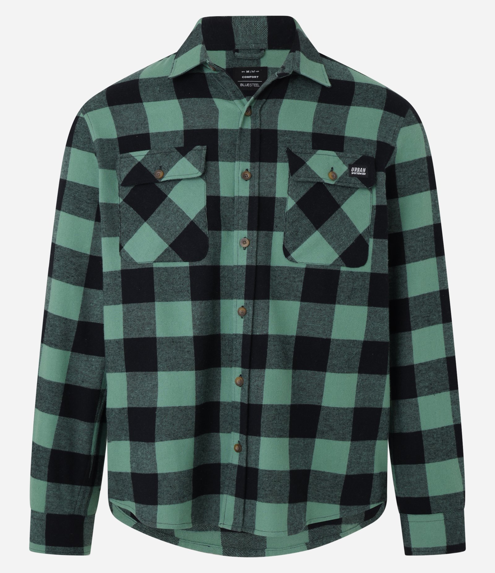 Camisa Comfort com Estampa Xadrez e Bolsos Verde 4