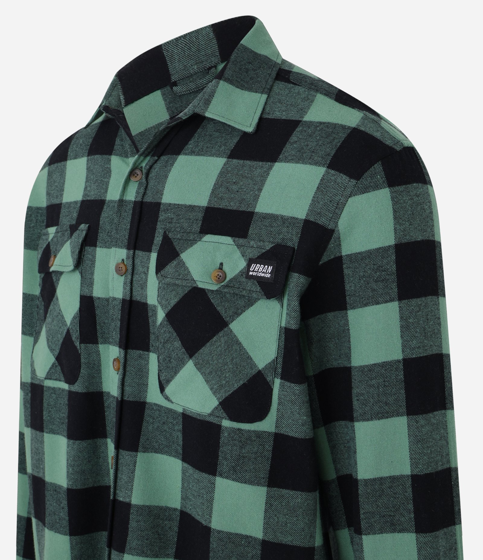 Camisa Comfort com Estampa Xadrez e Bolsos Verde 5