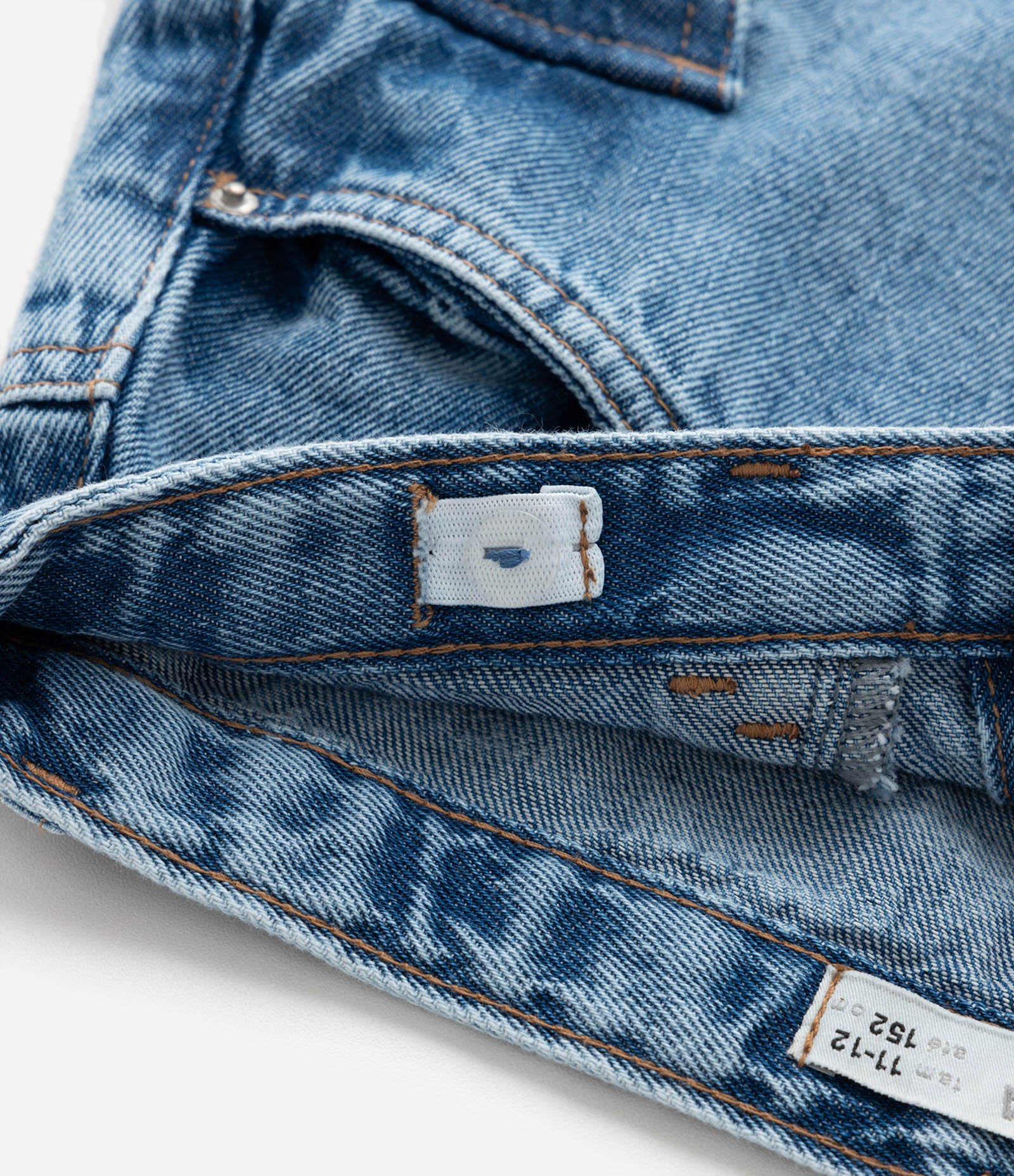Saia Infantil em Jeans com Bolsos Cargo - Tam 5 a 14 Anos Azul 3