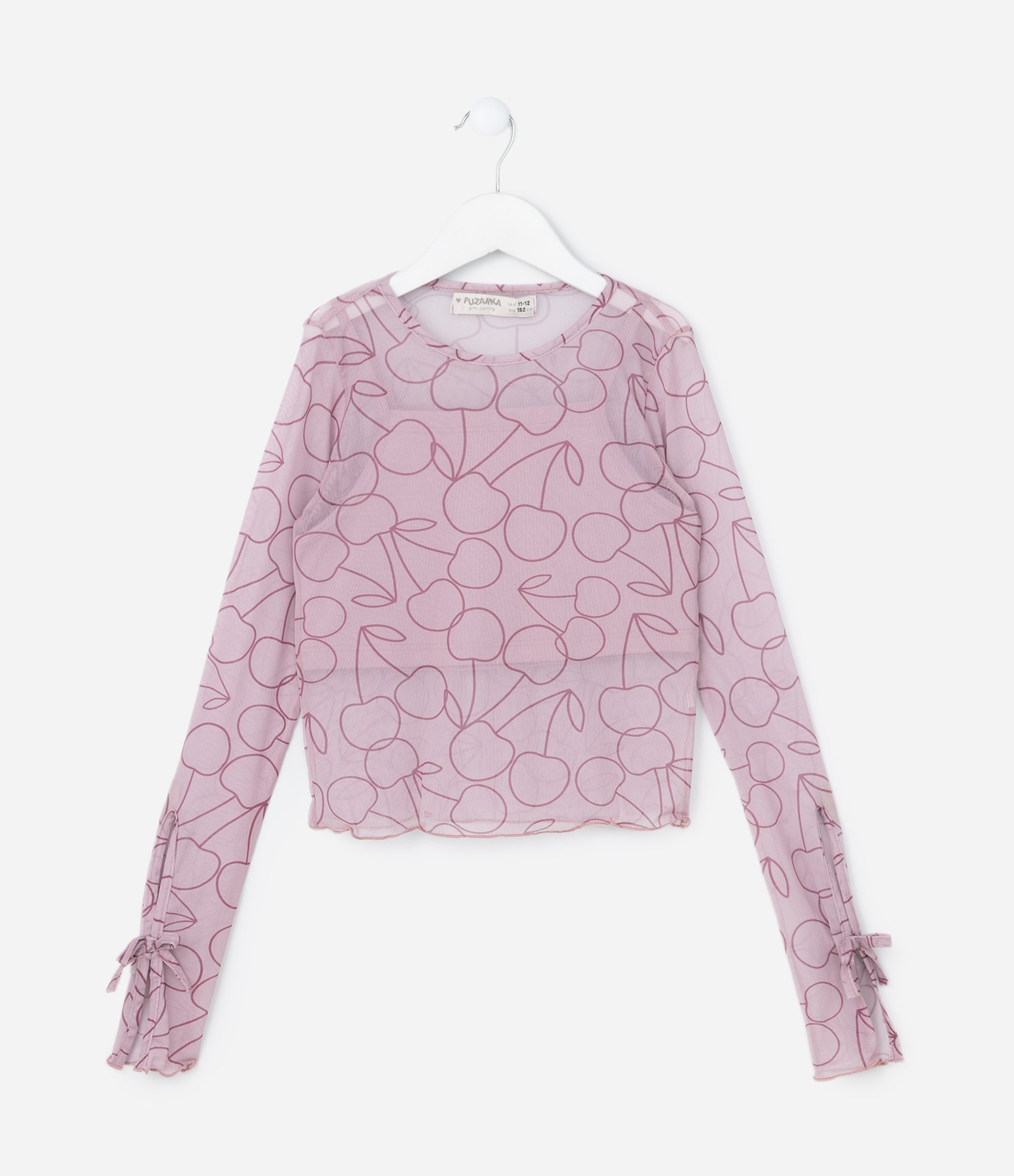 Blusa Infantil com Sobreposição e Lacinhos nas Mangas - Tam 5 a 14 Anos Rosa 1