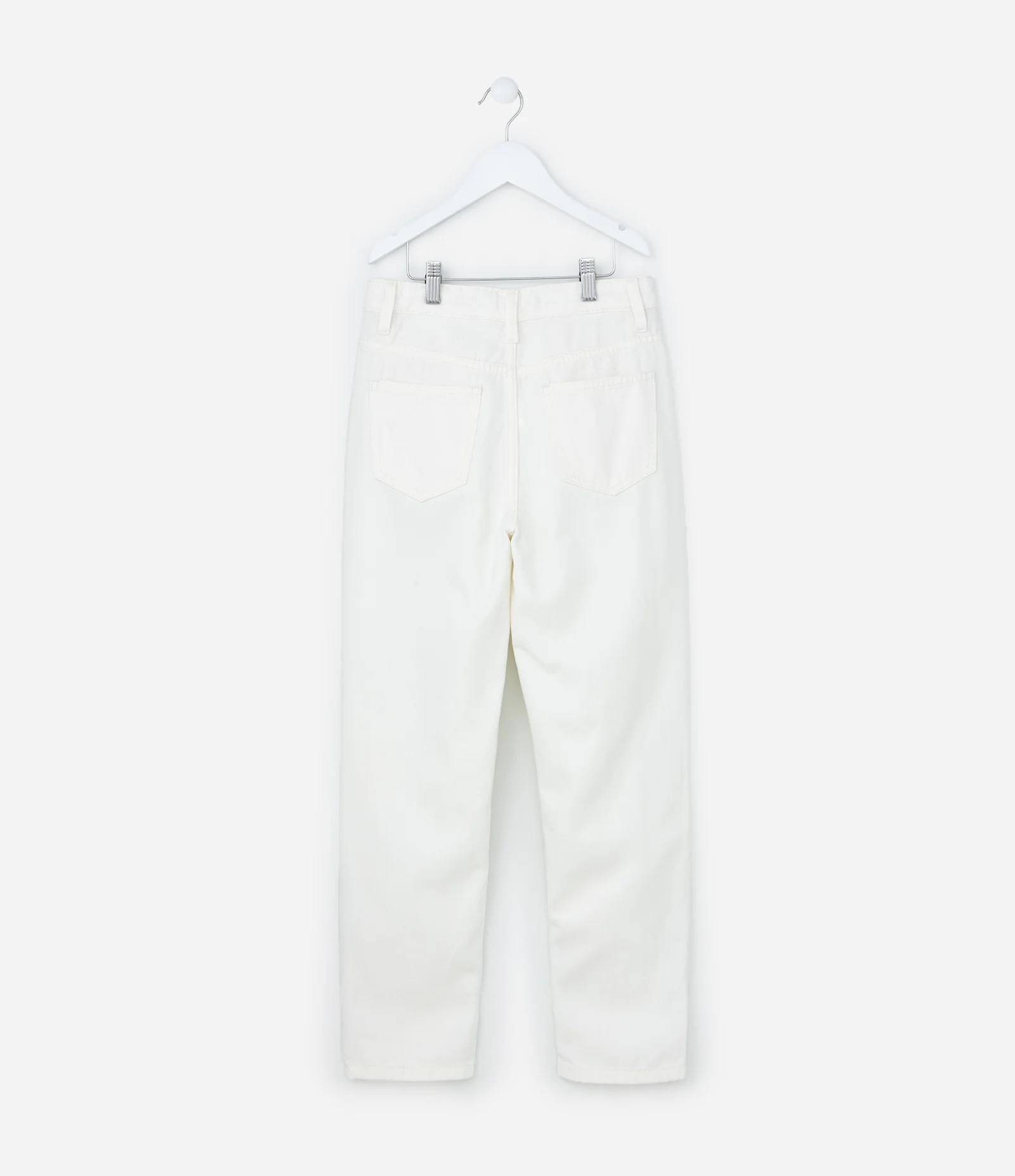 Calça Mom Infantil com Bordado de Flores - Tam 5 a 14 Anos Branco 2