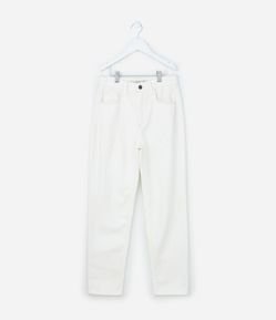 Calça Mom Infantil com Bordado de Flores - Tam 5 a 14 Anos