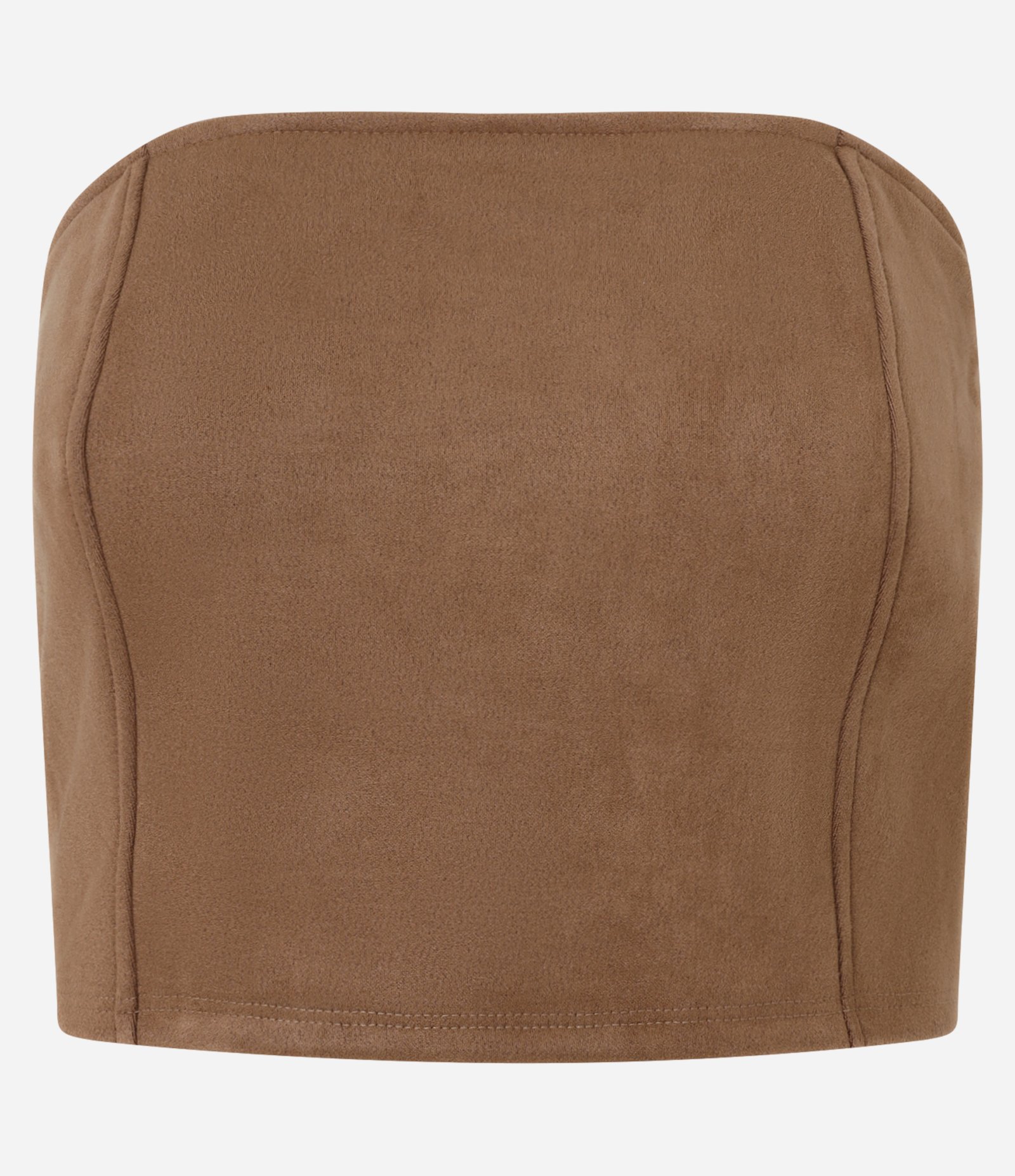 Top em Suede Corsetado com Lastex nas Costas Marrom 5