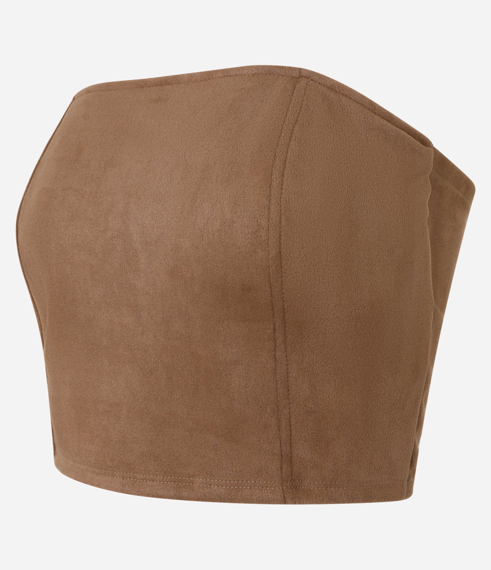 Top em Suede Corsetado com Lastex nas Costas Marrom 6