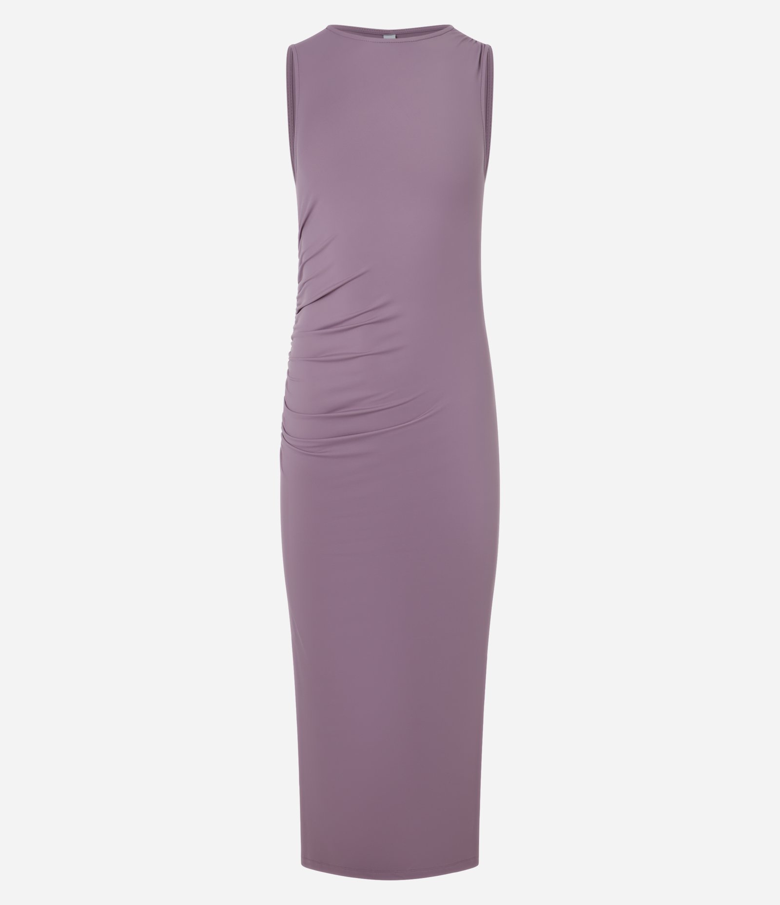 Vestido Longo em Microfibra com Franzido Lateral Lilás 5