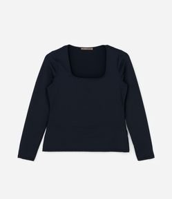 Blusa Básica Poliamida com Decote Quadrado Curve & Plus Size