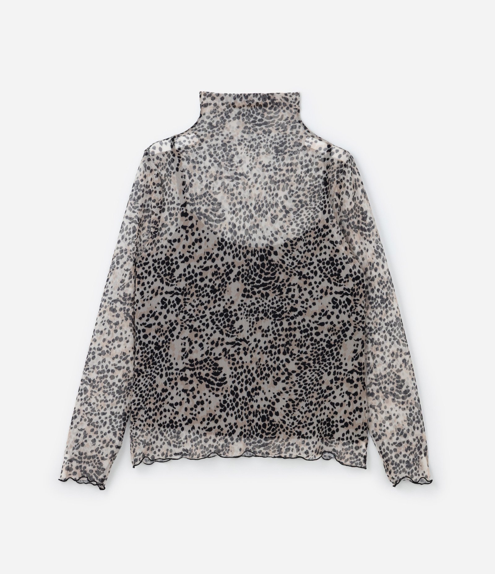 Blusa em Tule Animal Print com Frufru Curve & Plus Size Multicores 4