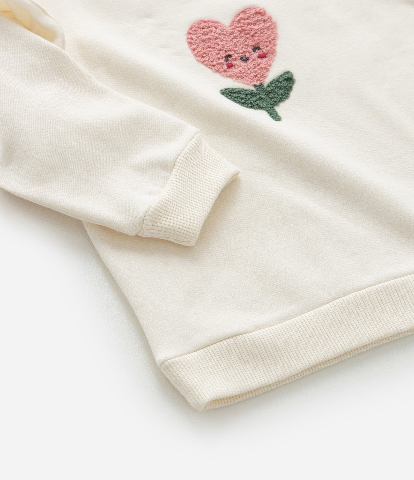 Blusão Infantil Quentinho com Bordado de Tulipa - Tam 0 a 18 meses Bege 4