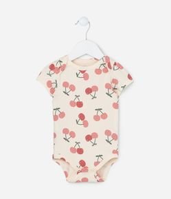 Body Infantil com Estampa Cerejinhas - Tam 0 a 18 meses