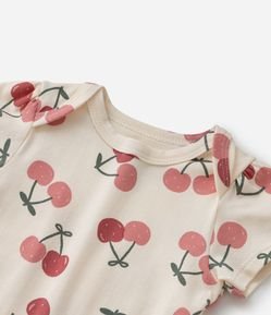 Body Infantil com Estampa Cerejinhas - Tam 0 a 18 meses