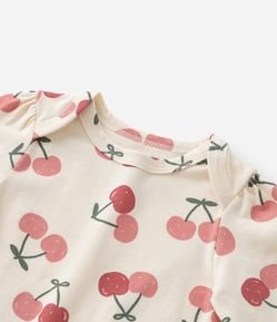 Body Infantil com Estampa Cerejinhas - Tam 0 a 18 meses