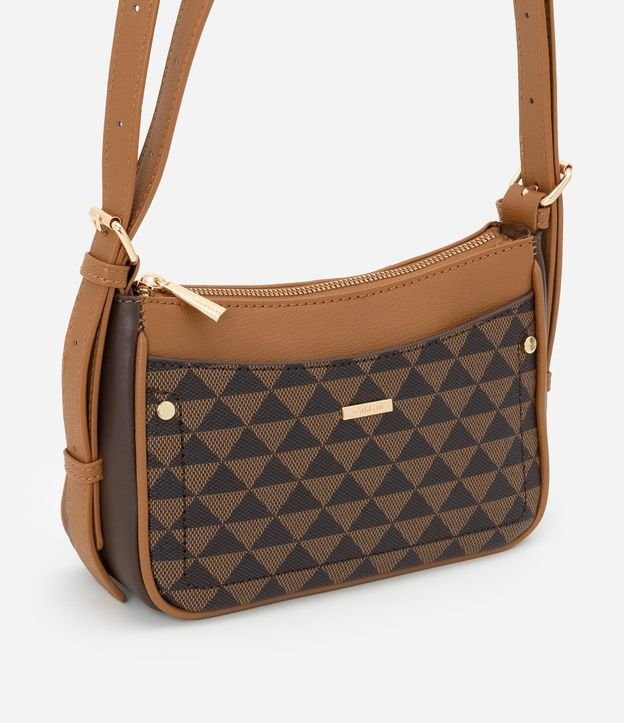 Bolsa Shoulder Transversal com Estampa Triangular