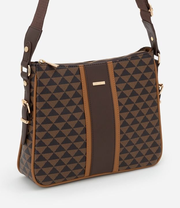 Bolsa Postman Média com Estampa de Triângulo