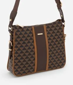 Bolsa Postman Média com Estampa de Triângulo