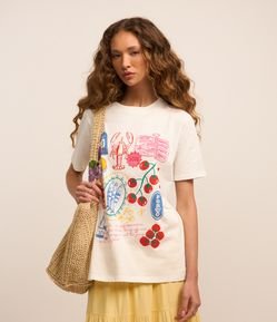 Camiseta em Algodão com Estampa Culinária do Porto