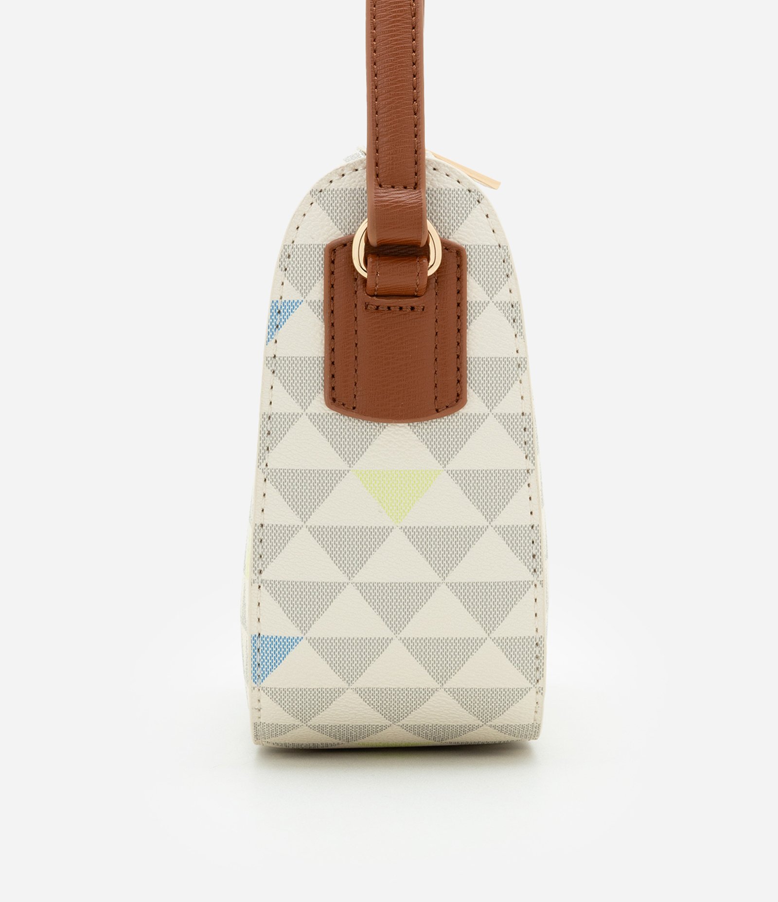 Bolsa Transversal em PU com Estampa Triângulo Off White 2