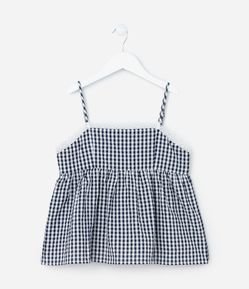 Blusa Infantil em Tricoline com Detalhe em Renda - Tam 5 a 14 Anos
