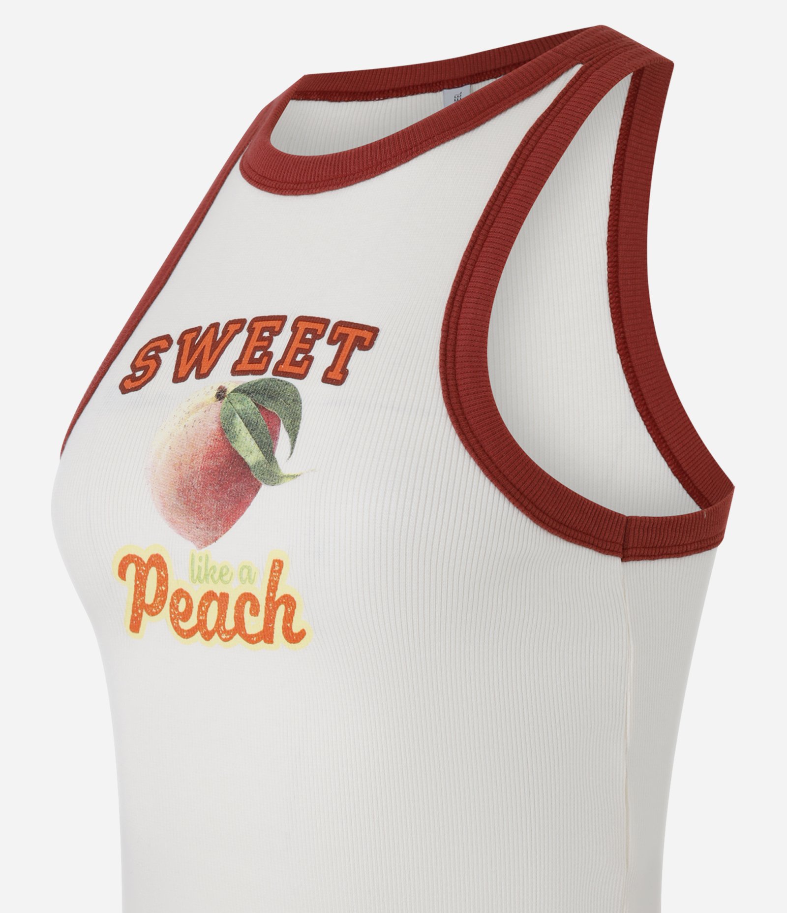 Regata em Algodão com Estampa Sweet Like a Peach Off White 7