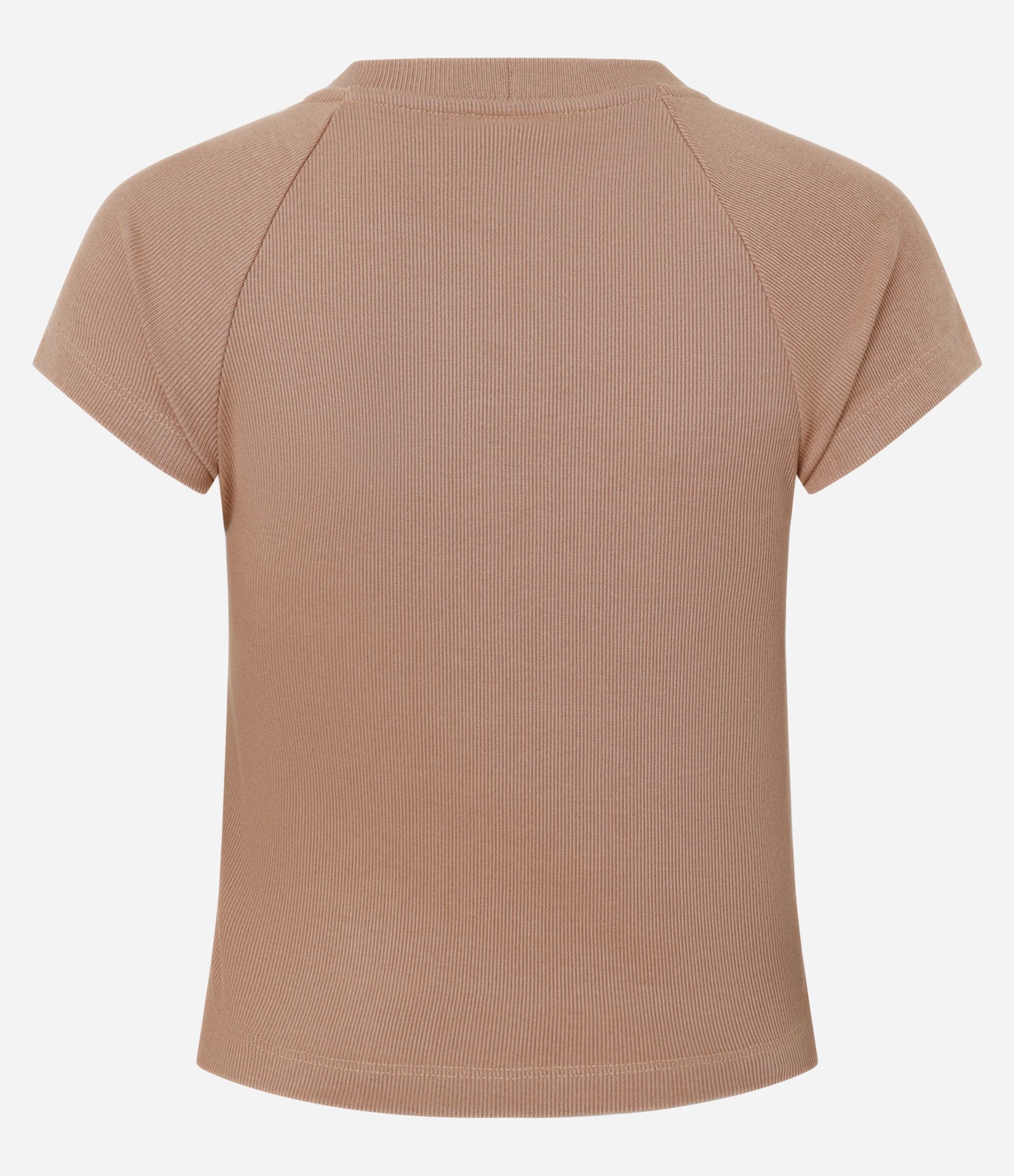 Blusa Básica em Ribana com Cava Raglan Marrom Claro 6