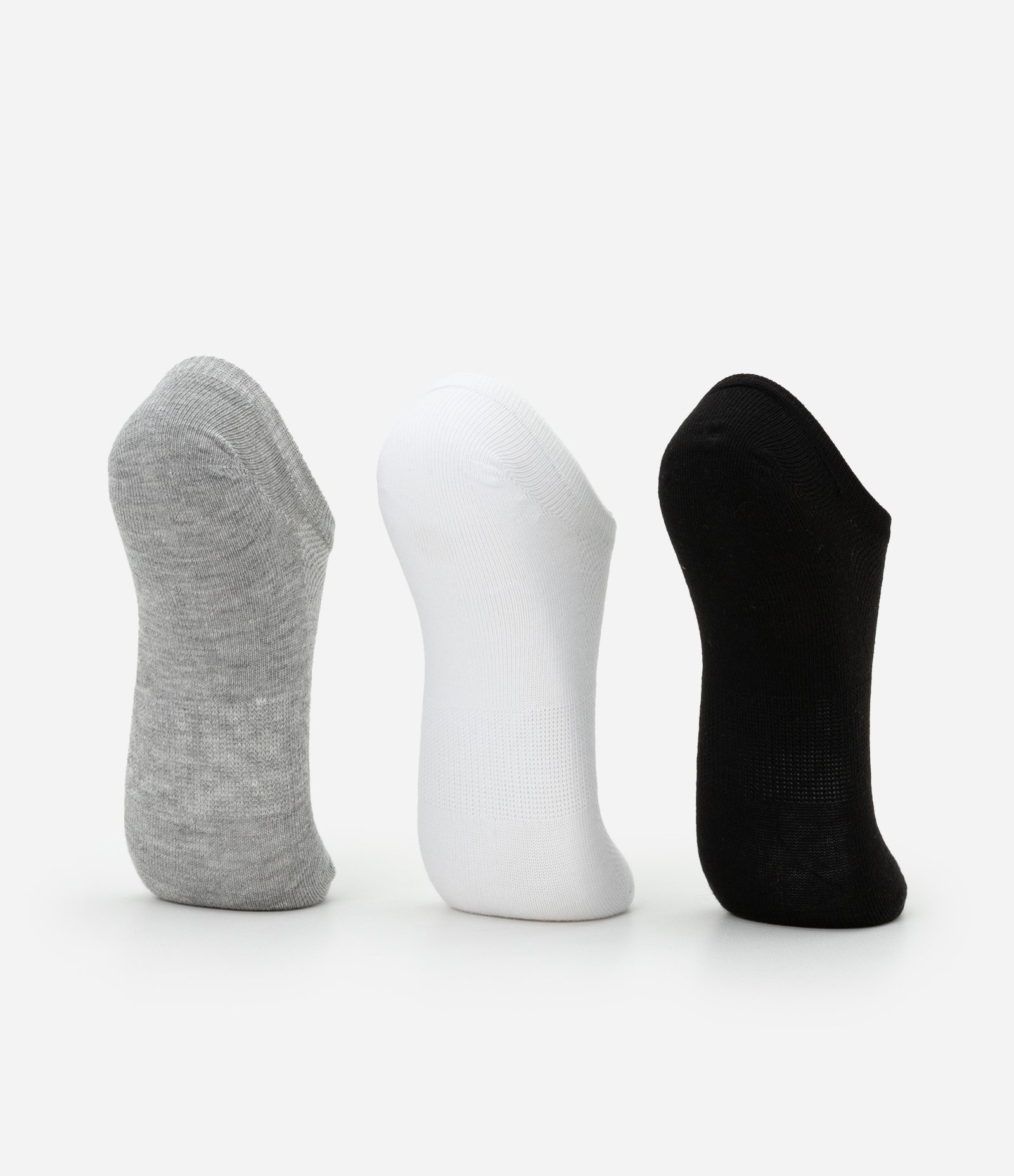 Kit 05 Pares de Meias Esportivas Cano Baixo Básicas Preto/Branco/Cinza 4