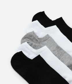 Kit 05 Pares de Meias Esportivas Cano Baixo Básicas