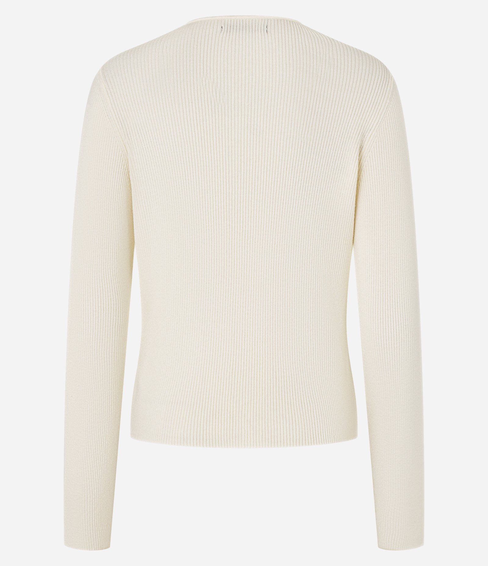 Cardigan Canelado em Tricô com Botões de Pérolas Off White 9