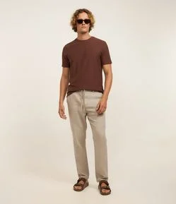 Calça Relaxed Oxford em Algodão