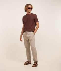 Calça Relaxed Oxford em Algodão