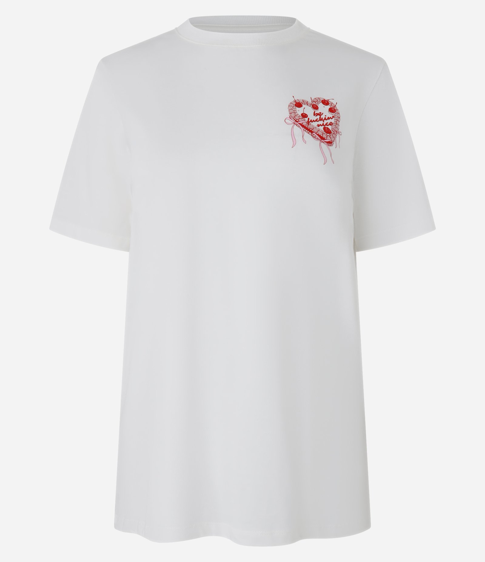 Camiseta T-shirt em Algodão com Estampa Cake Frente e Costas Branco 7