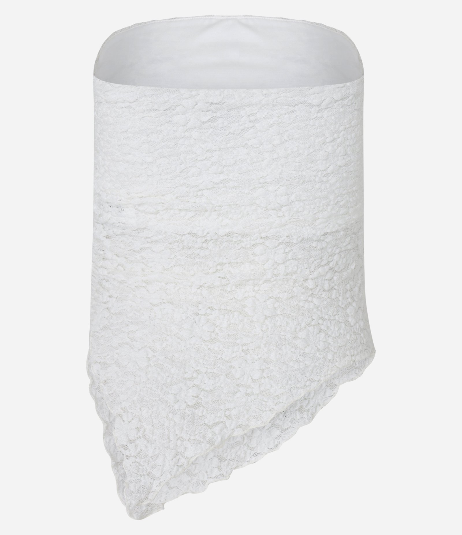 Blusa em Renda Tomara que Caia com Ponta Assimétrica Branco 7