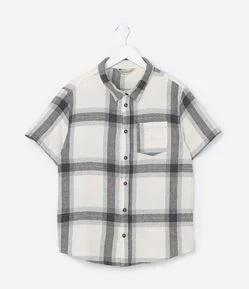 Camisa Infantil em Flanela com Estampa Xadrez - Tam  5 a 14 Anos