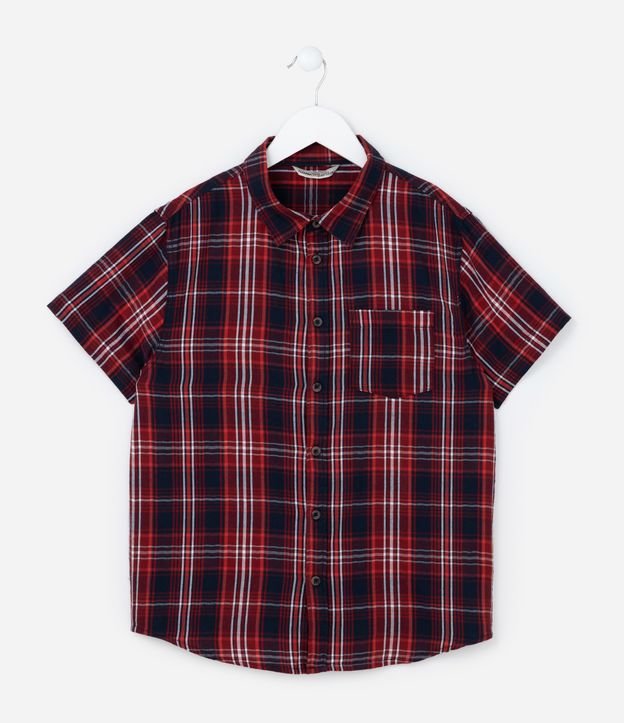 Camisa Infantil em Flanela com Estampa Xadrez - Tam 5 a 14 Anos