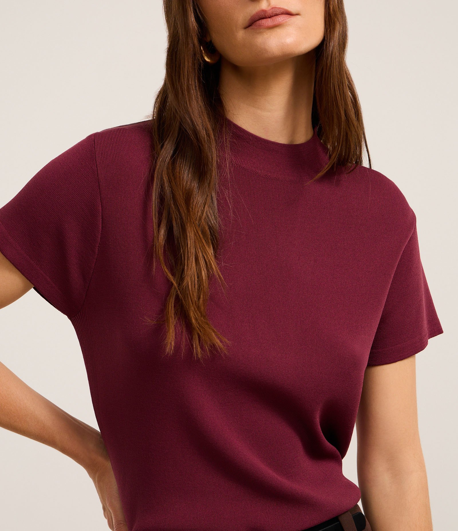 Blusa Canelada em Ribana com Gola Altinha Vermelho 3