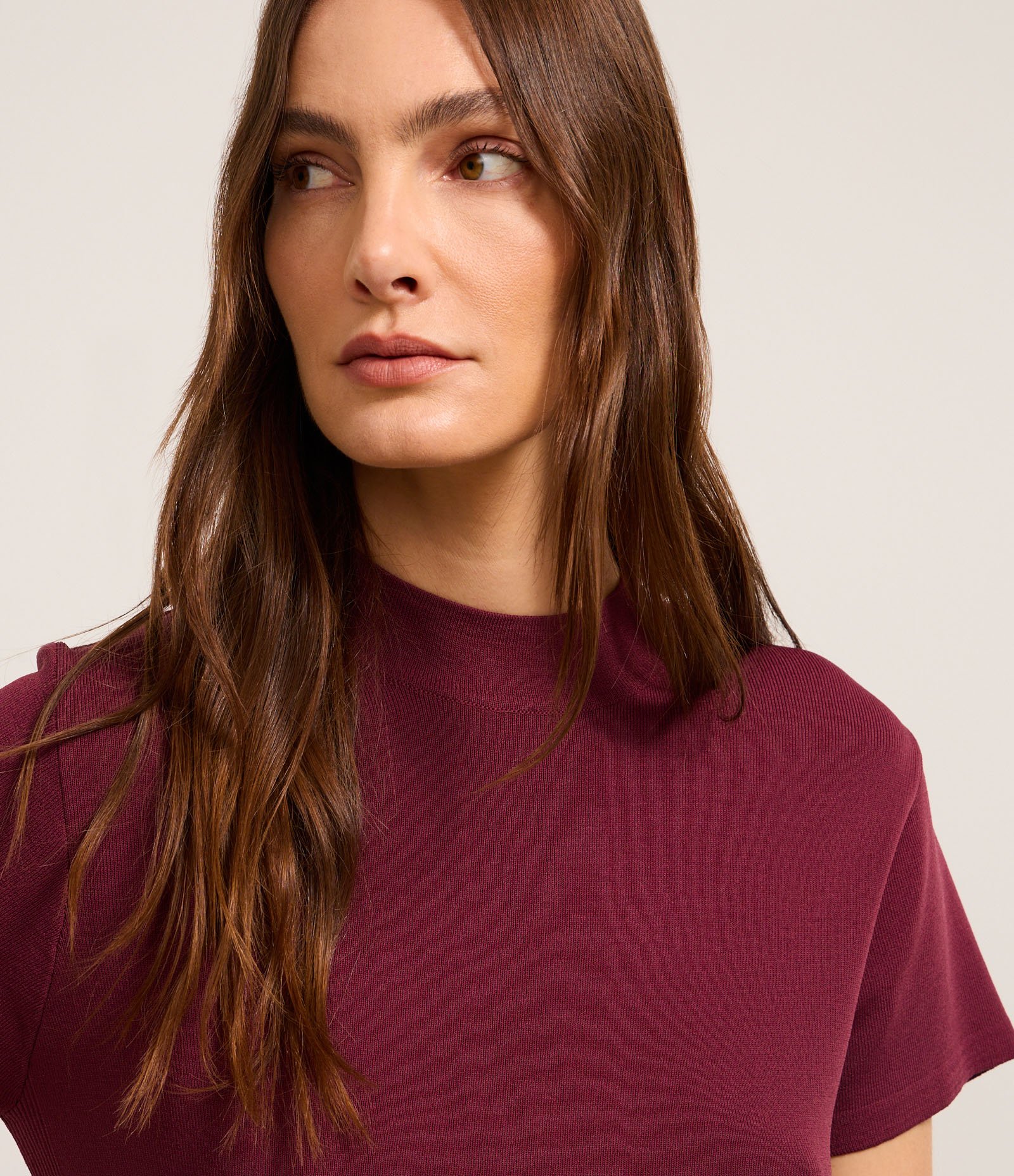 Blusa Canelada em Ribana com Gola Altinha Vermelho 4