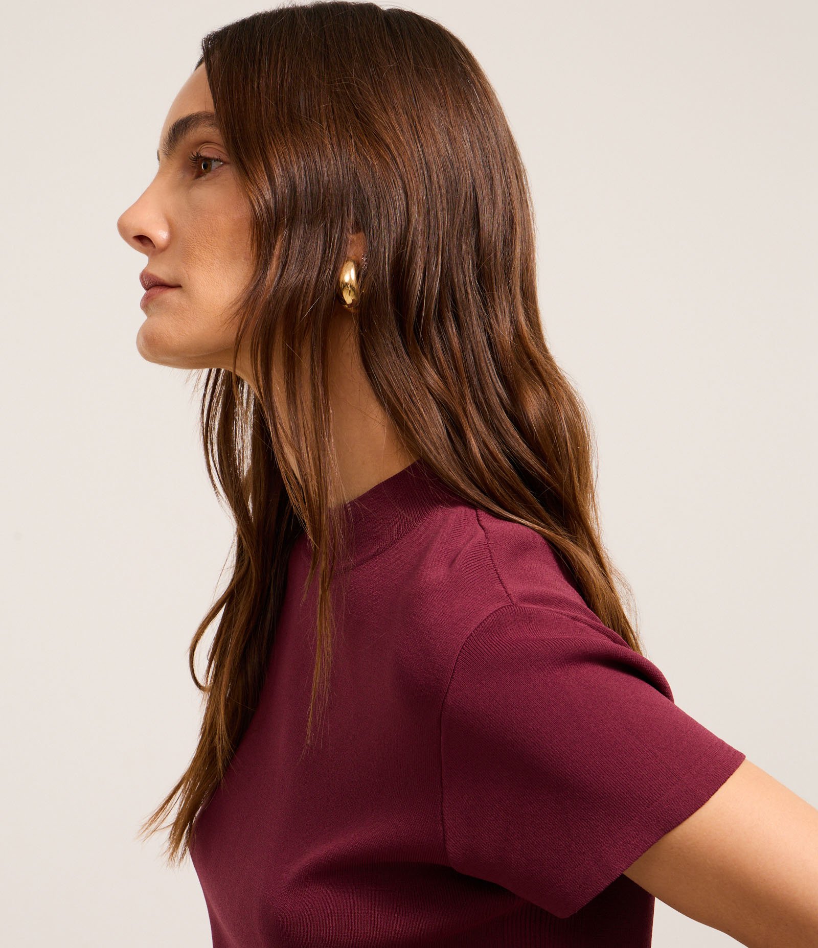 Blusa Canelada em Ribana com Gola Altinha Vermelho 5