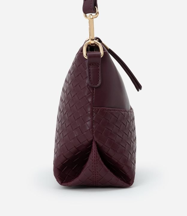 Bolsa Transversal Pequena em PU com Detalhe Texturizado