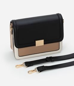 Bolsa Média em PU com Alça Transversal e Detalhe Metalizado